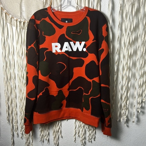 G-Star Raw Camo Sweater in Orange and Green Size M - Picture 2 of 14